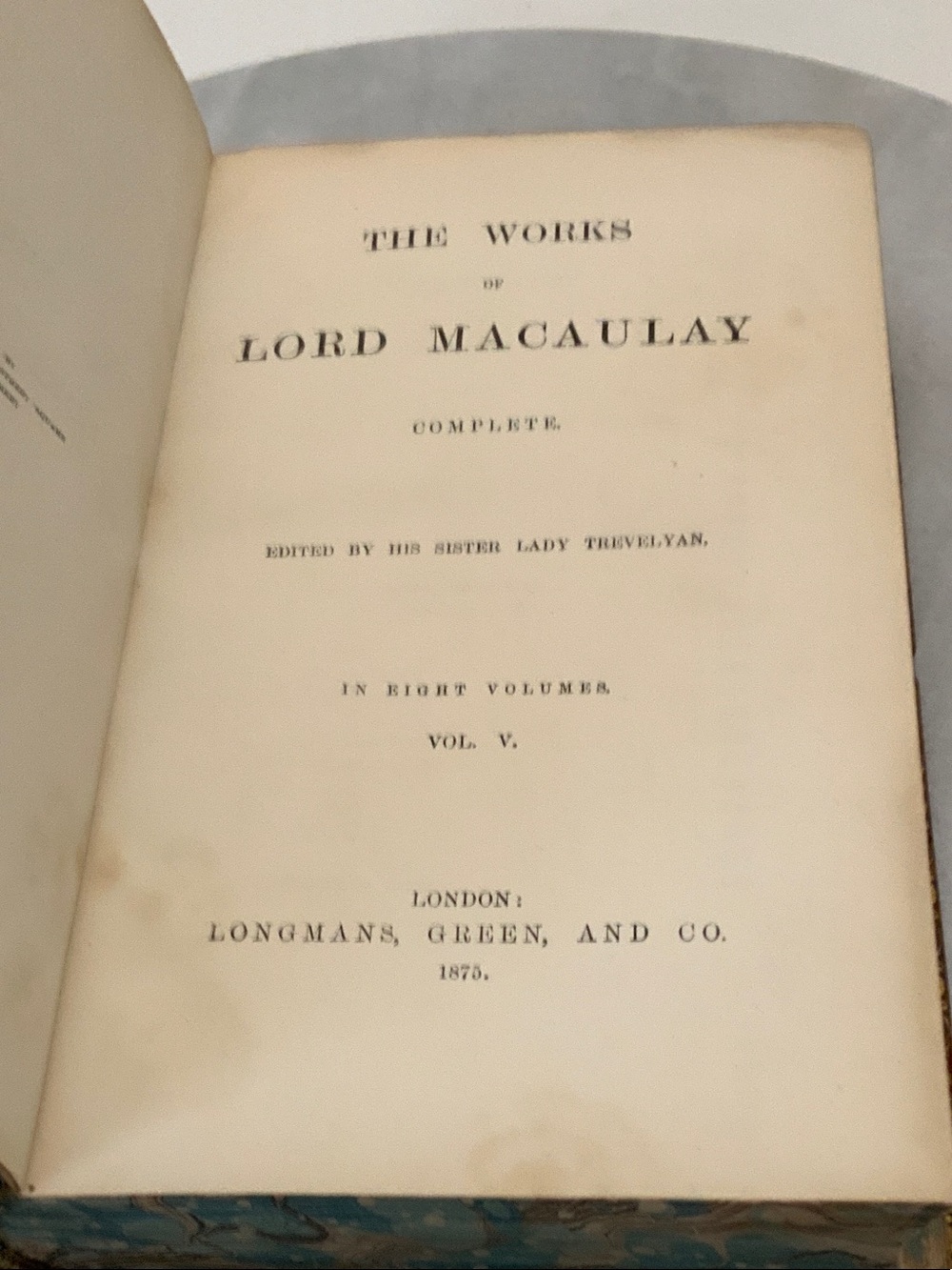Lord Macaulay Works Volume V - Cream Hardcover